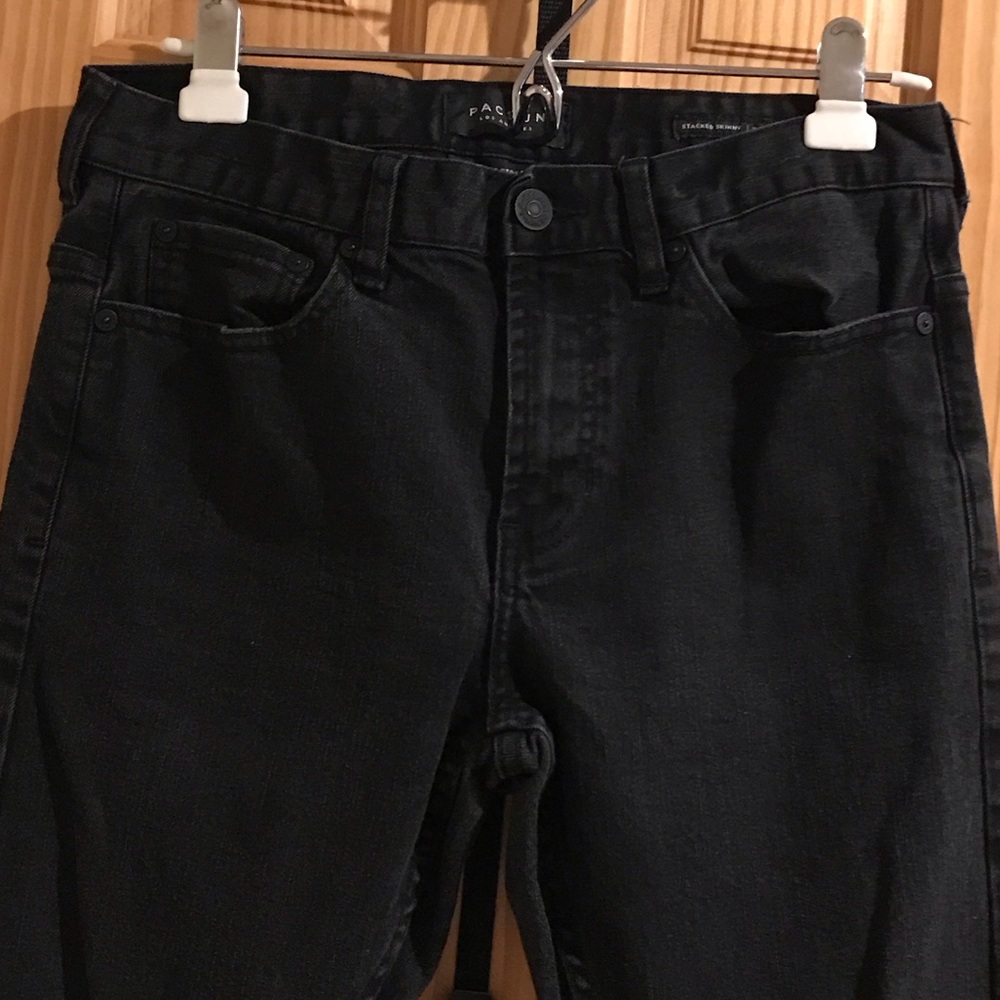 PacSun Men's Dark Black Skinny Jeans